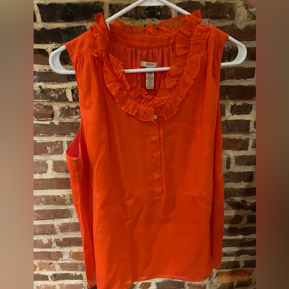 Jcrew orange blouse size 12